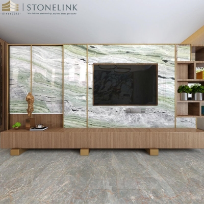 Raggio Verde marble slab