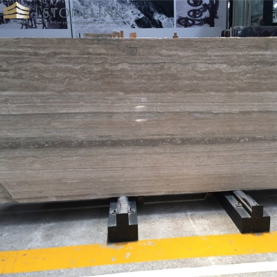 Silver travertine slab