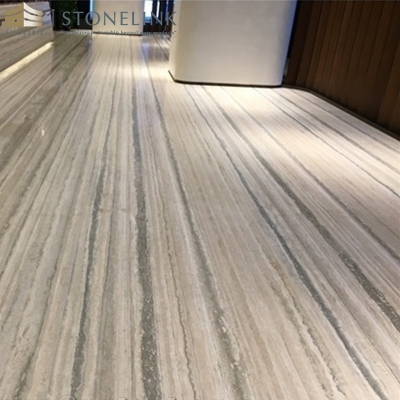 Silver travertine slab