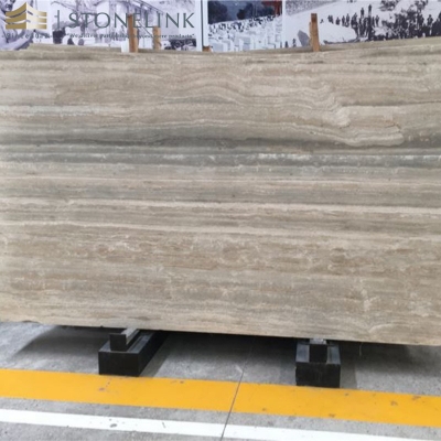 Silver travertine slab