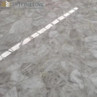 Crystal White quartzite countertop