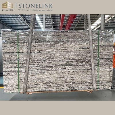 Titanium travertine slab