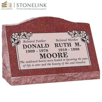 Slant colorful granite headstonev