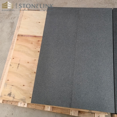 Absolute Black granite flamed stone pavers